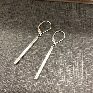 Simple silver leverback earrings